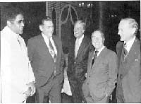 Don Newcomb, Harold E. Hughes, Dick Van Dyke, Garry Moore and Buzz Aldrin