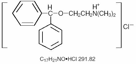 Diphenhydramine structural formula